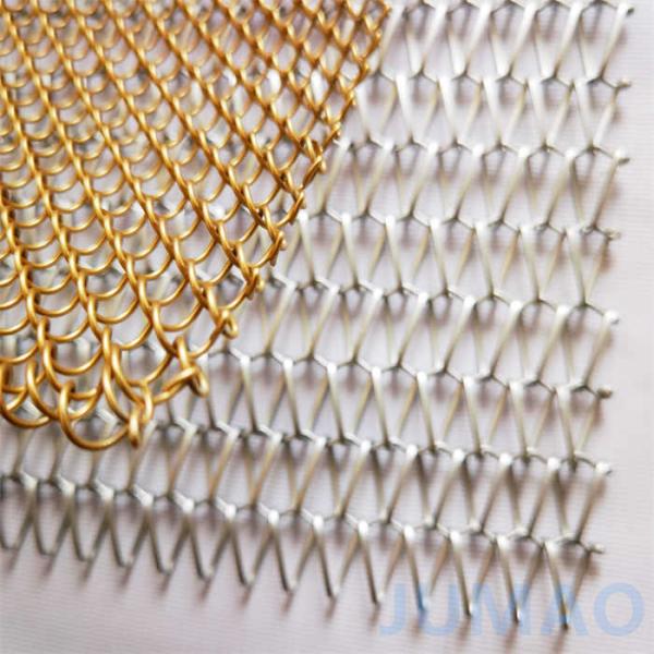 Stylish Texture Metal Mesh Curtains Coil Space Dividers For Club Hotels