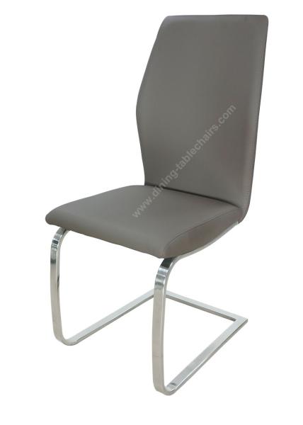 Modern PU Dining Chairs Thickly Foamed Seat Curved Back Scratch Proof