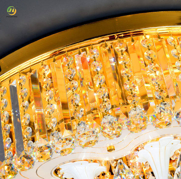 JYLIGHTING Round European Style Light Luxury Modern Living Room Restaurant Ceiling Crystal Lamp