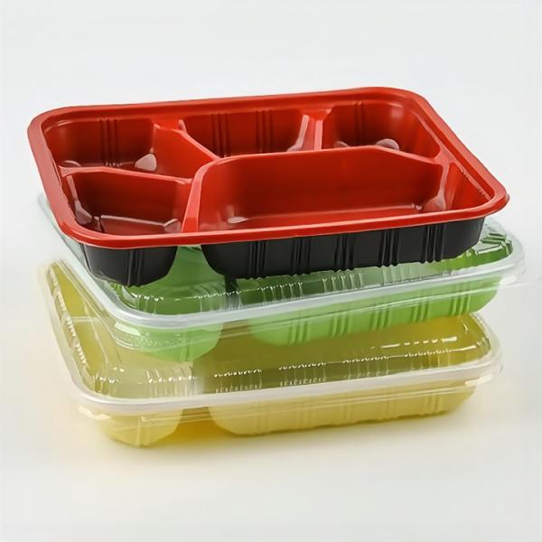 4 Compartment Disposable Meal Prep Container Microwave Lunch Fast Food Pp Takeaway Food Packaging Boxes