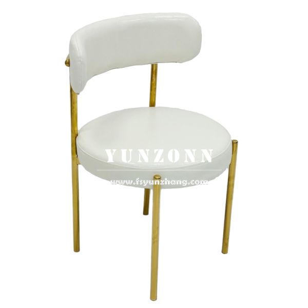 Stackable Sherpa Cushion Metal Hotel Wedding Banquet Restaurant Chair White Fabric Upholstery Wedding Decor Chairs