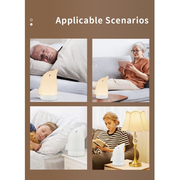 MUSIC DOLPHIN Humidifier Aromatherapy Lamp White Noise Sleep Device (Bedroom/Office/Healing Scene)