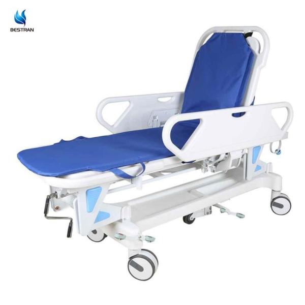 Adjustable Stretcher Trolley For Patients Hospital Gurney With Locking Wheels IV Pole