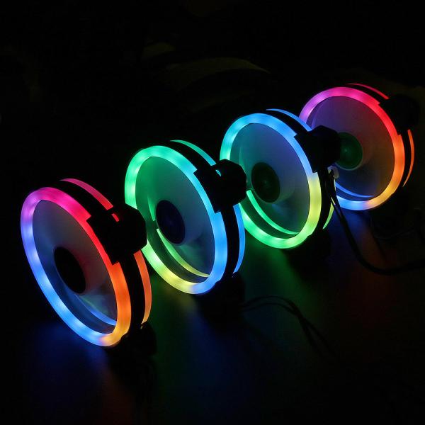RGB electrical Cooling Fans for PC computer case with RGB LED lights CPU Cooler Fan 120mm RGB Fan cooler with Controller remo