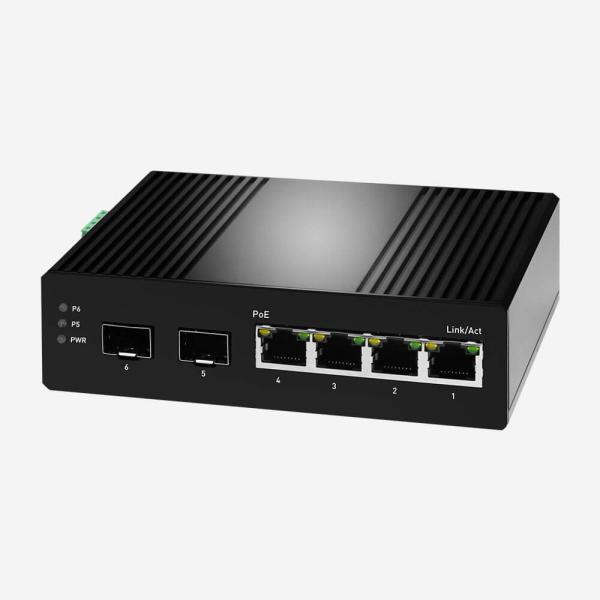 Interruptor esperto fácil industrial do ponto de entrada do gigabit de DC48V com 4 portos SR-SHG2206FPI do ponto de entrada 30W