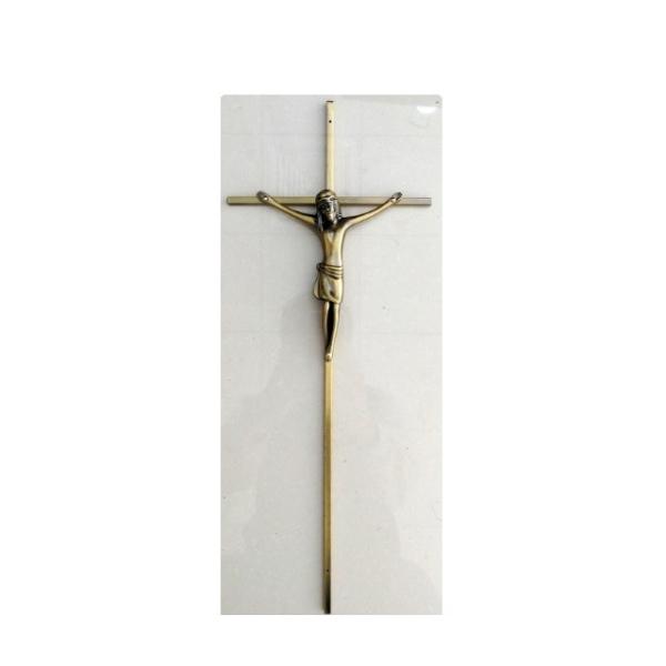 Metal Funeral Catholic Casket Crucifix 8mm Cross With Aluminum Christ