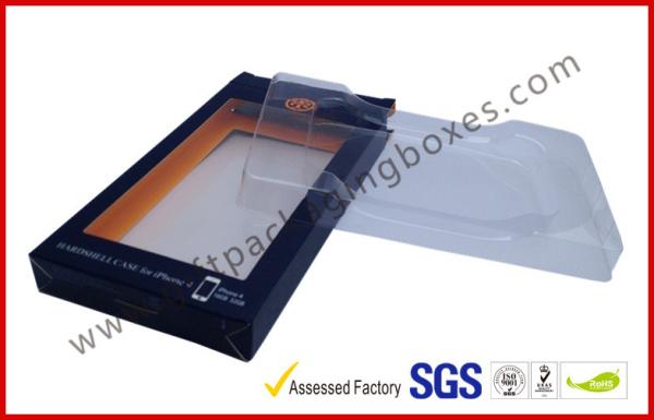 Coated Paper Card Board Packaging , Spot UV Blister / Plastic Tray Packing for Iphone Cases