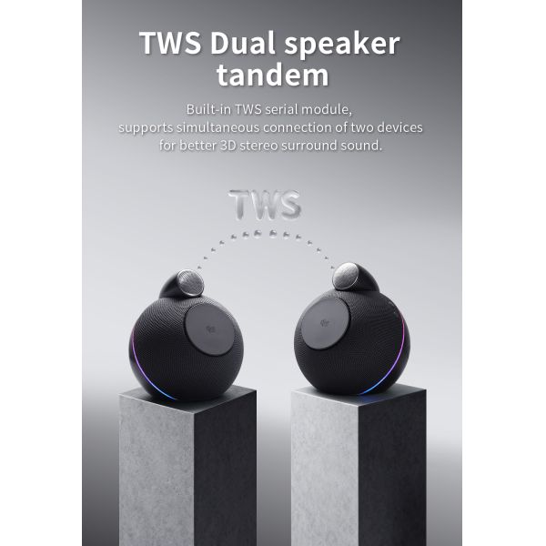 Bluetooth V5.3 Stereo Speaker Qi 2 wireless charger