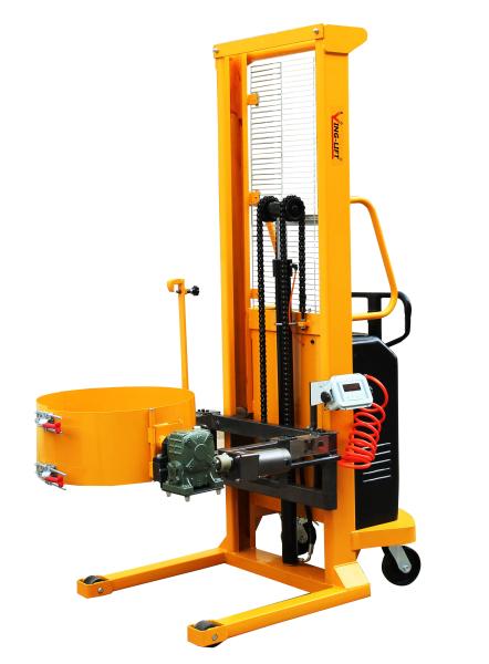 O elevador elétrico do descarregador do cilindro da empilhadeira para transportar, empilhar, girar e tornar mais pesada rufa
