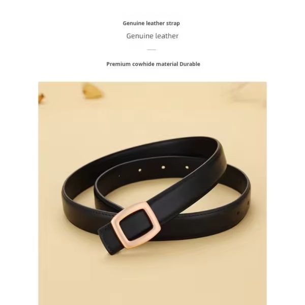2026 New Trendy Genuine Leather  Women's Alloy Buckle Belt Hot Sale Lady or Girl Skinny  Belt