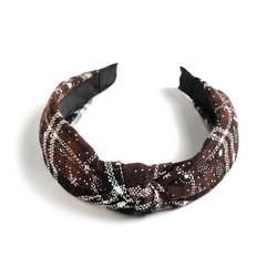 Christmas Xmas Cross Knot Hairband Plaid Holiday Decorations 40cm 15.8in