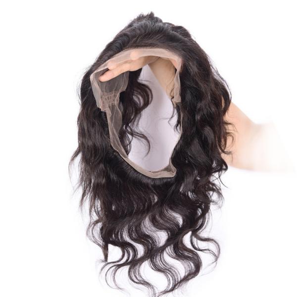 Virgin Brazilian lace band frontal 360 Lace Frontal 22X4X2 with elstic black band