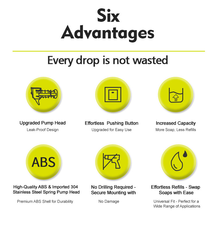 Hotel Wall Mounted Manual Soap Dispenser With 300ml Capacity 65x75x220mm Size