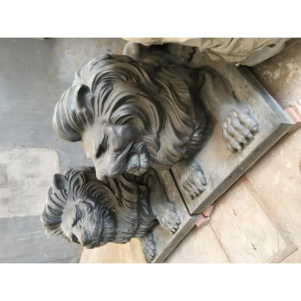 Entrance Outdoor Metal Sculpture Cast Bronze Metal Lion Statue