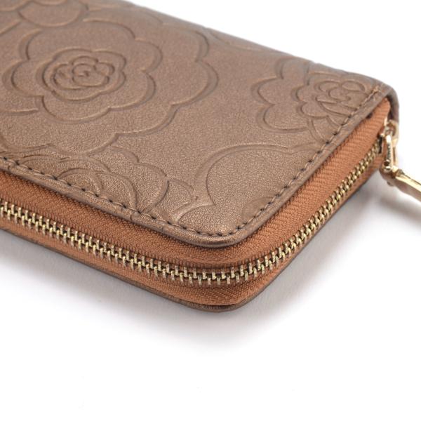 as senhoras de 19x9.5cm Debossing embreiam a bolsa, a carteira dobrável em três partes de couro das mulheres de BSCI com bolso da moeda