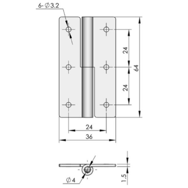 Carbon Steel Hardware Heavy Duty Torque Hinge Stainless Steel