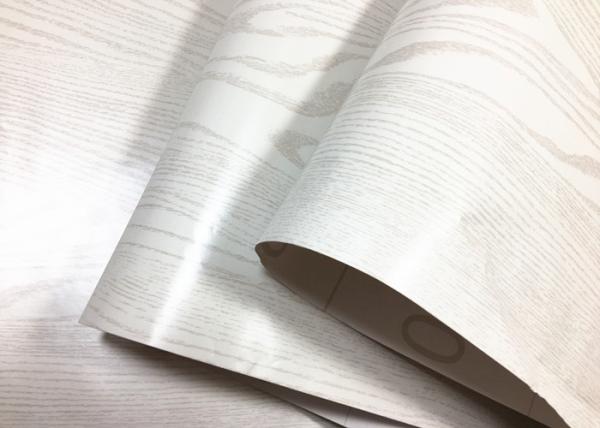 White Fashionable Wood Grain Adhesive Contact Paper Home Decoration