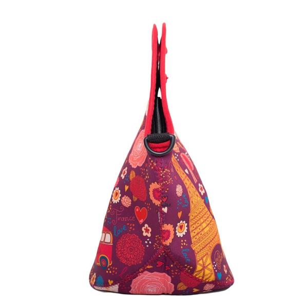 Personalized Lunch Tote,Retro Floral Neoprene Lunch Bag,Custom Name Date Lunch Bag Insulated,Birthday Gift for Mom Women