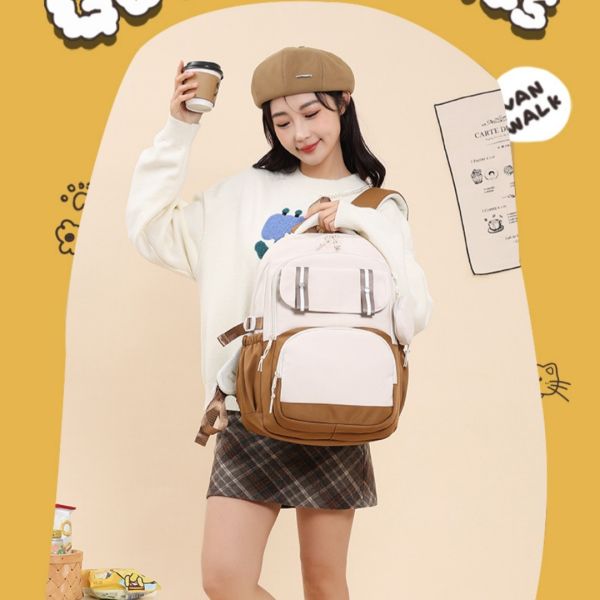 Colefa Wholesale 15.6 Inch Laptop Backpack Ins Style Korean Version Harajuku Campus Junior High School Students Trendy Backpack