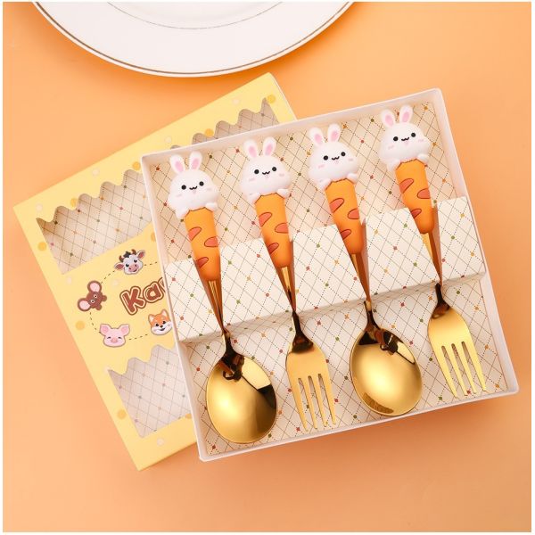 Custom Silicone Christmas Spoon & Fork Set – Food-Grade Silicone + 304 Stainless Steel | Holiday Cartoon Cutlery For Kids & Gifts