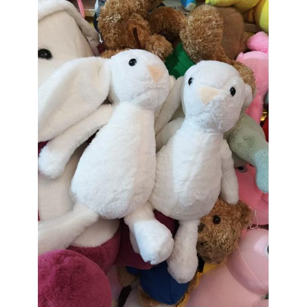 Plush toy stuffed bunny white/gray soft portable Christmas holiday gift animal cartoon cute shaped toy