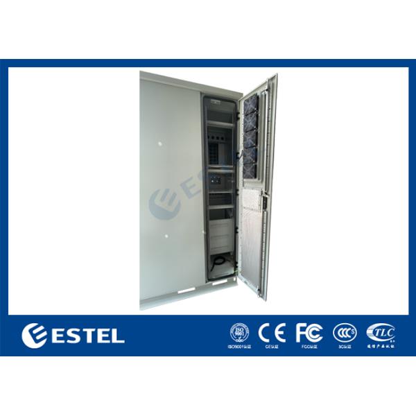 Waterproof Three Bay Outdoor Telecom Cabinet Base Station Cabinet Floor Mount With Fans Cooling