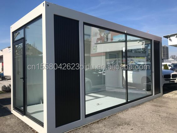 Pared 75 mm Jardín Casa de trabajo barbacoa Bar 20 pies Contenedor de embalaje plano Casa móvil para familia estilo de diseño moderno