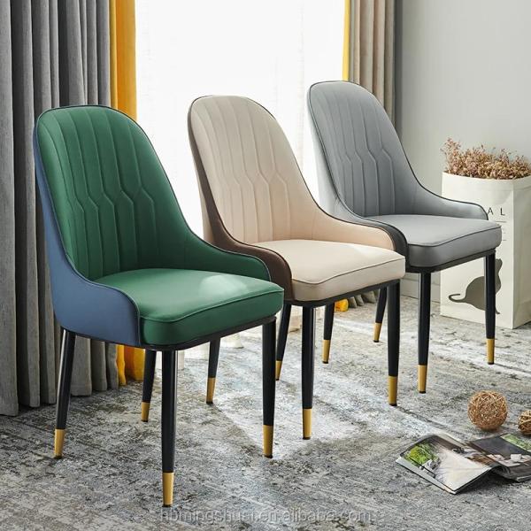 Contemporary High Back Upholstered Dining Chairs Patchwork Modern Dining Chair