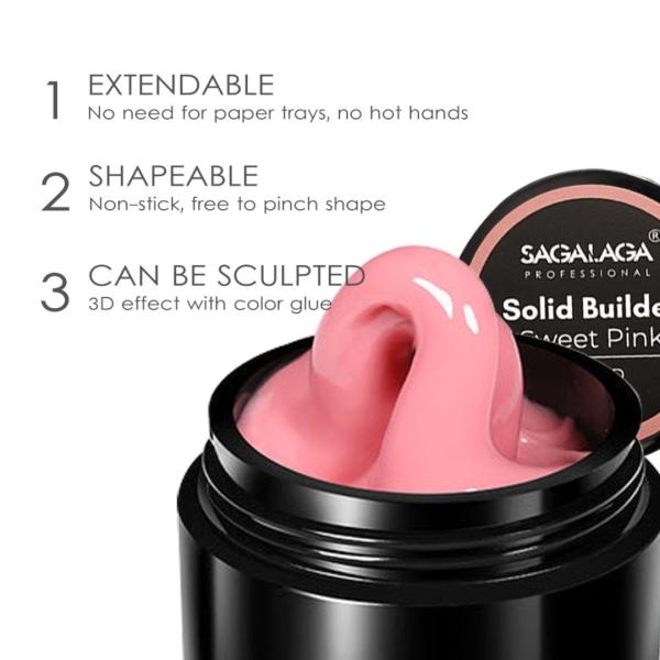 Nail UV/LED Hard Builder Gel for Nail Extensions/Strengthening Gel Builder Sculpting Color UV Gel for Nail