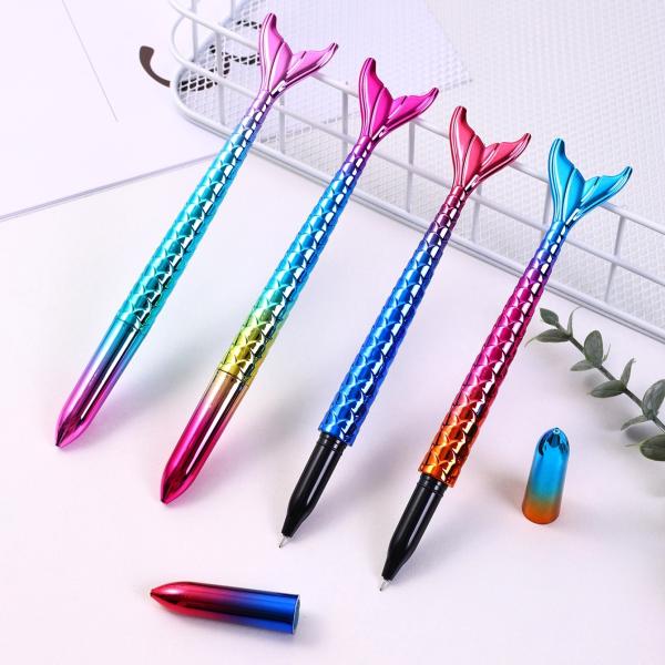 Colorful Gradient Mermaid Neutral Pen 0.5mm UV Electroplated Girl's Heart Gel Pen