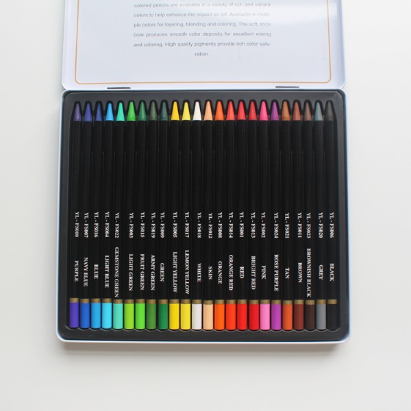 Water-soluble 24Pcs Woodless Colored Pencils Sketch Arts for Adults