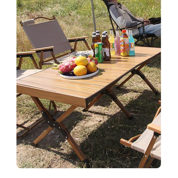 Double-Sided Aluminum Camping Table 30kg Load Bearing Foldable