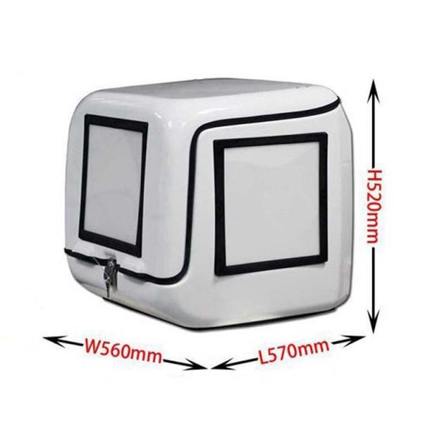Fiberglass Reinforced Plastic Motorbike Pizza Delivery Box With Three Advertising LED Plate