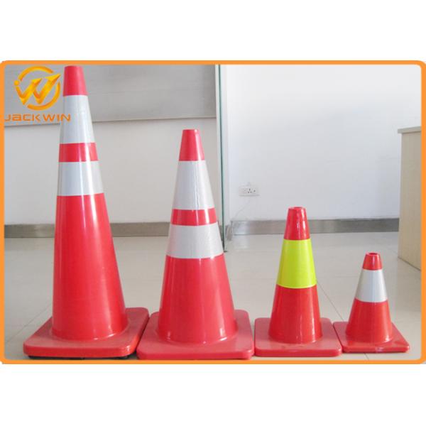 Orange / Yellow 28 Safety Cones , Flexible PVC Traffic Reflective Coloured Traffic Cones