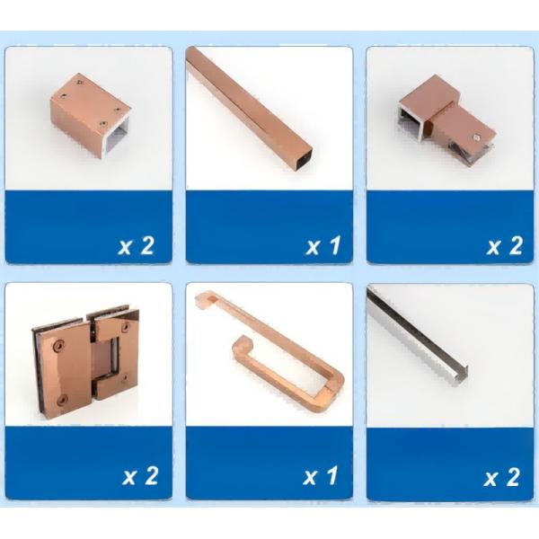 25 Perfil de puerta de ducha cuadrada Instalación fácil con accesorios de hardware