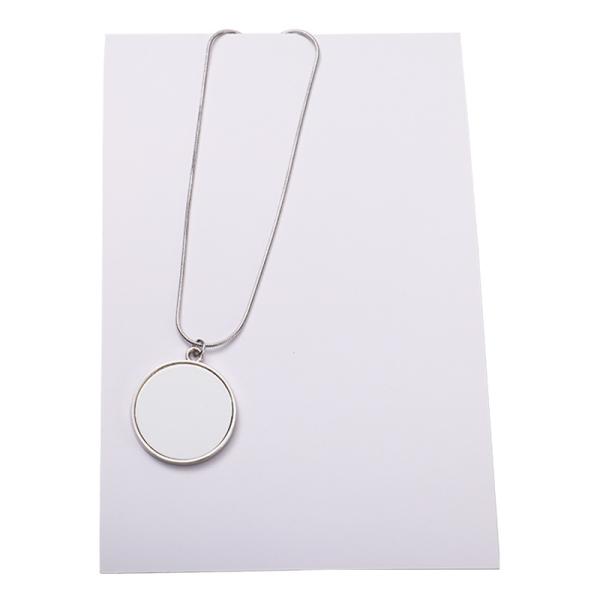 Collar con colgante circular para sublimación con cadena de hueso de serpiente, regalo único para el Día de la Madre, collares redondos para sublimación