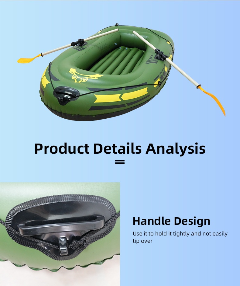 Outdoor Eco-friendly PVC Inflatable Kayak Boat for Two People Fishing Lake Touring & Rafting