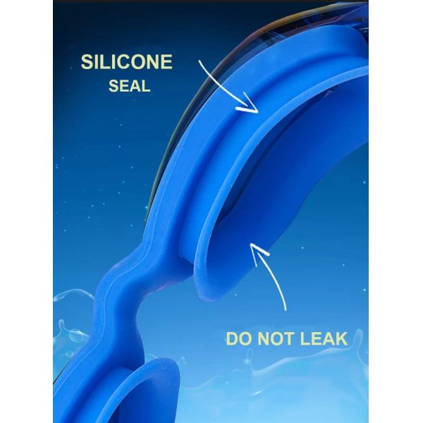 Adjustable Elasticity UV Protection Swimming Goggles with PC & Silicone Material for Racing and Anti-Fog