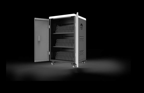 42-Port AC Charging Cabinet for Tablets with Cooling Fans