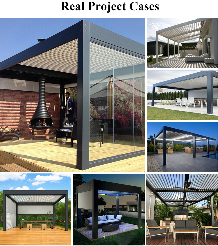 Предохранение от дождя привело Louvered грызуна в действие перголы придает непроницаемость покрытие PVDF