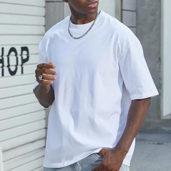                  Wholesale Men Blank T-Shirt Custom Quality Cotton Loose Drop Shoulder Oversized T Shirt             