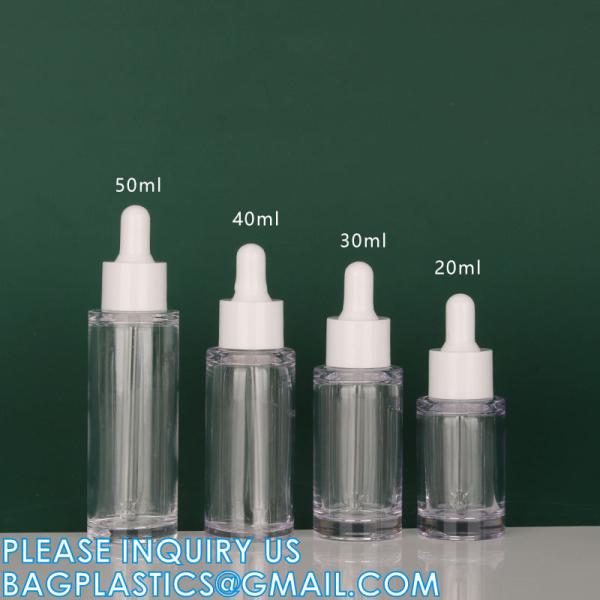 Glass Dropper Plastic Serum Bottle Essence 20ml 30ml 50ml, Tincture Bottles, Essential Oils, Travel Storage