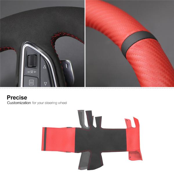 Custom Thread Color MEWANT Steering Wheel Cover For Audi A5 A7 RS5 RS7 S3 S4 S5 S6 S7 SQ5