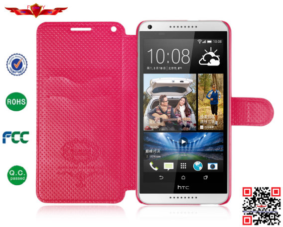 Hot Selling High Quality Fashion PU Flip Wallet Leather Cover Case For HTC Desire 816