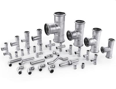 SS304 316L Reducing Coupling Stainless Steel Pipe Connector Press Fittings