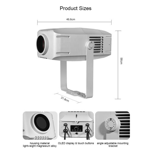 IP66 400w водонепроницаемые снежинки Гобо проектор Рождественский наружной вращающийся снежинки проектор