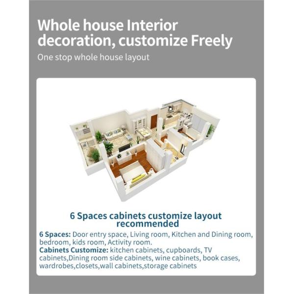 Custom Finish Kitchen Cabinet Modern Design Furniture with Fireproof Boards Material