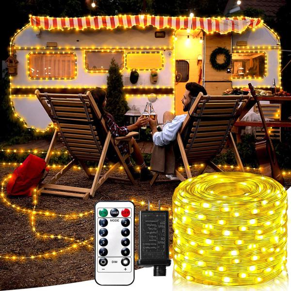 Leather Solar String Light Christmas Decoration Lights 100 LED Outdoor Lighting