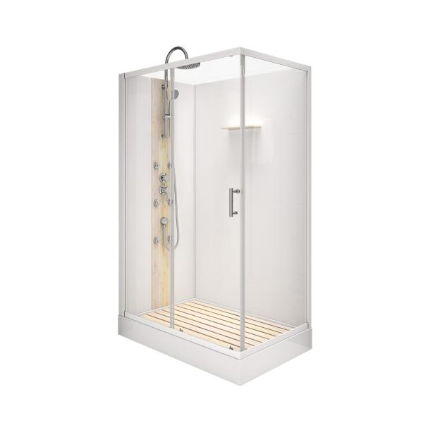 Square Bathroom Shower Cabins White Acrylic ABS Tray white Painted 1200*80*225cm