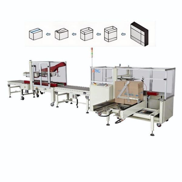 Hipac Fully Automatic Multifunctional Carton Packing Machine with Electric Driven Box Seal Line for Various Industries